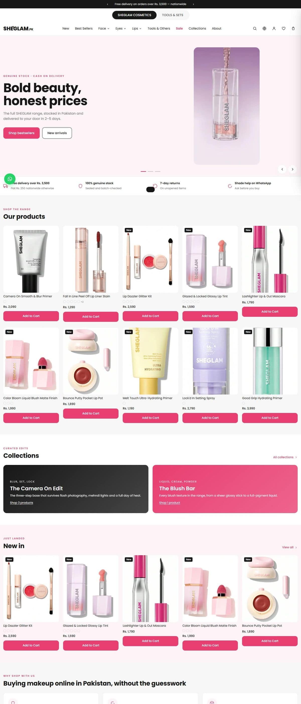 Homepage — hero and product range