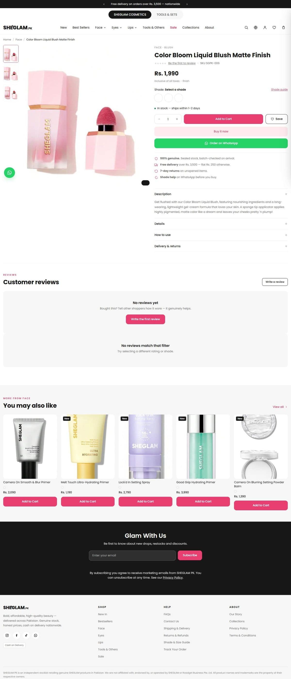 Product page — Color Bloom Liquid Blush